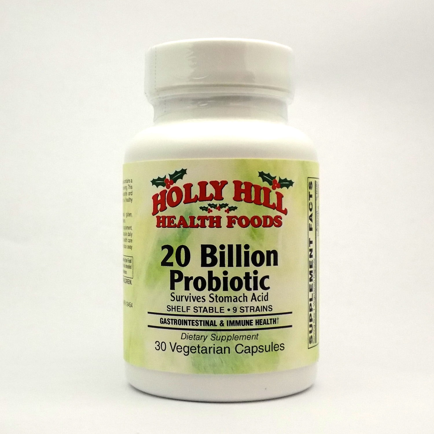Holly Hill Health Foods 20 Billion CFU Probiotic, 30 Vegetarian Capsules