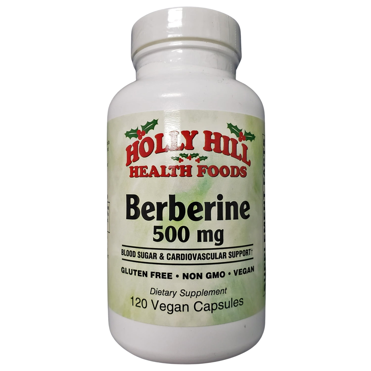 Holly Hill Health Foods Berberine 500 mg, 120 Vegan Capsules