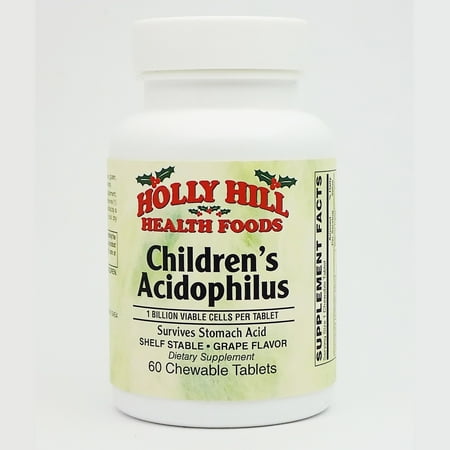 Holly Hill Health Foods, Children's Acidophilus, Grape, 60 Chewable Tablets
