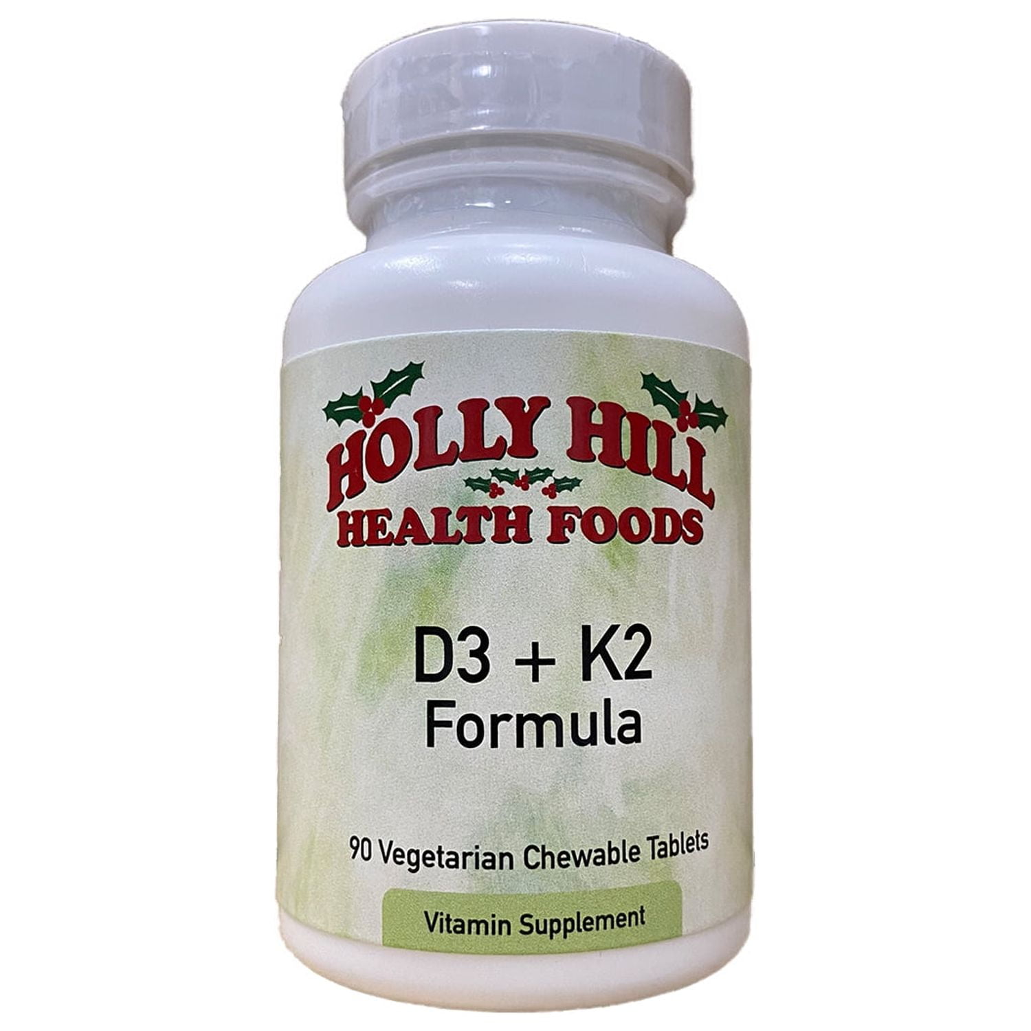 Holly Hill Health Foods D3 + K2 Formula, 90 Vegetarian Chewable Tablets