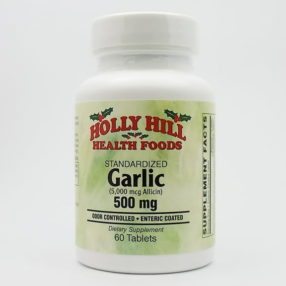 Holly Hill Health Foods, Standardized Garlic (Odor Controlled), 500 MG, 60 Enteric Coated Tablets
