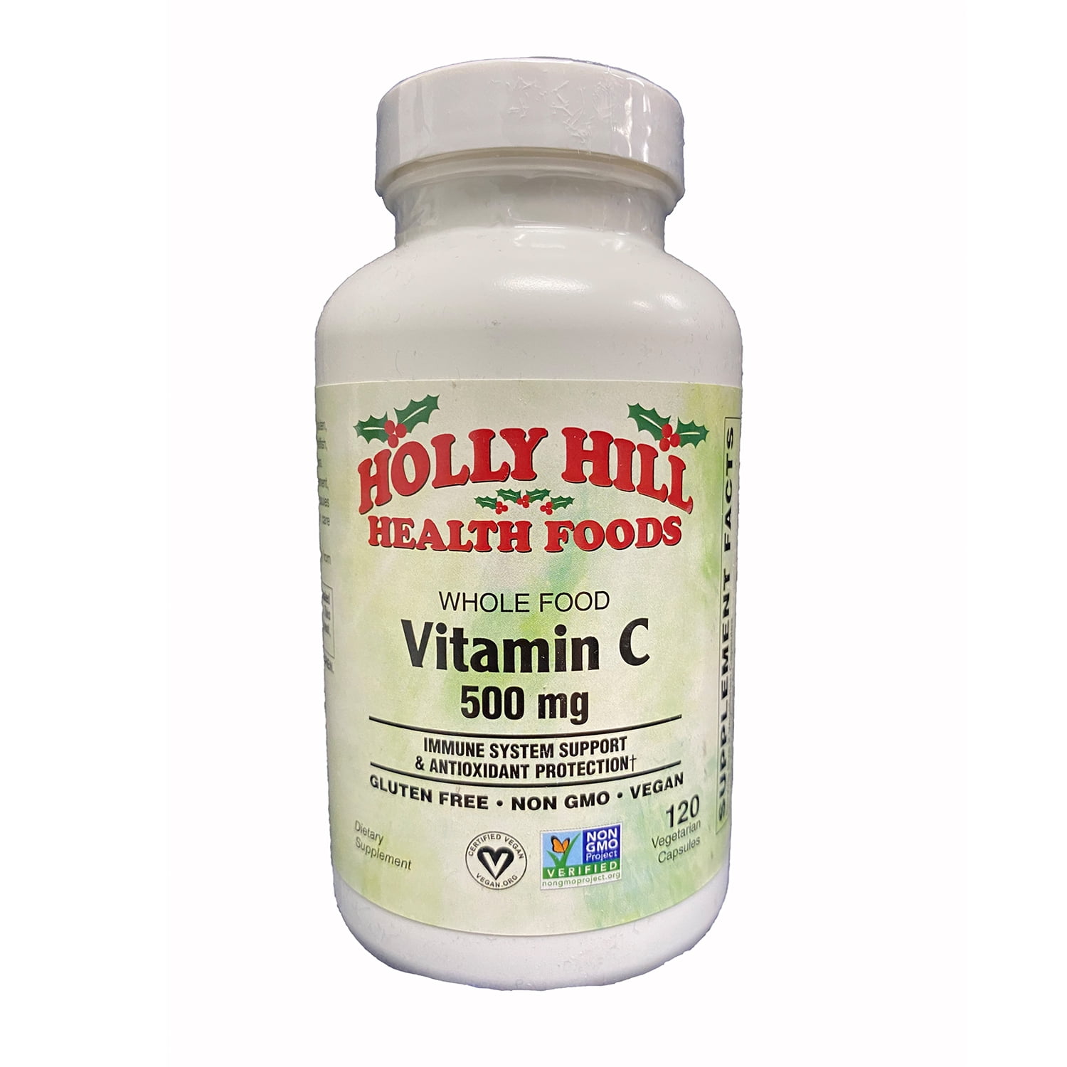 Holly Hill Health Foods Whole Food Vitamin C, 500mg, 120 Vegetarian Capsules