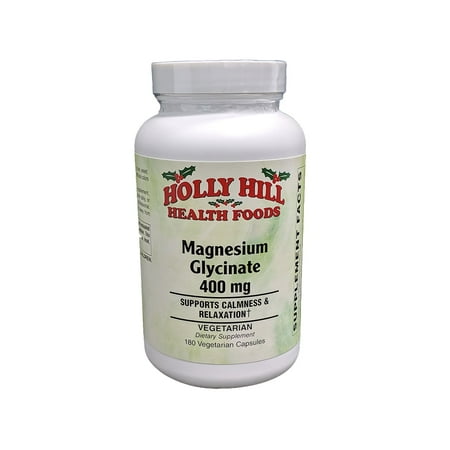Holly Hill Health Foods Magnesium Glycinate 400mg, 180 Vegetable Capsules