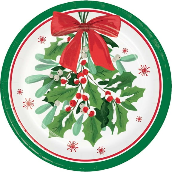 Holly Jolly Christmas 7-inch Paper Plates 8 Per Pack