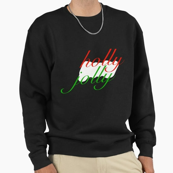 Holly Jolly Christmas Holiday Graphic Unisex Sweatshirt Retro Vintage Aesthetic Art - Eco-friendly InkPerfect for Any Occasion G26871, Up to Size 5XL