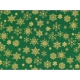 thumbnail image 1 of Holly Jolly Christmas, Metallic Gold Snowflakes, Christmas Green, Fabric, Santee Printworks, 49802-GRN, Made in USA, by The Yard, 1 of 1