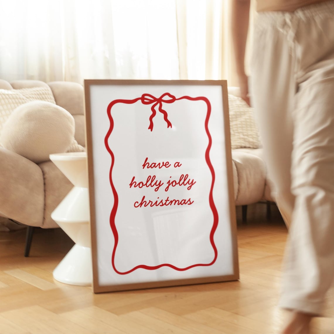 Jolly Poster Holly Jolly Christmas Red Xmas Minimalist Winter Holiday Poster ...