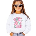 thumbnail image 1 of Holly Jolly Cutie Sweatshirts for Toddlers and Kids Cute Christmas Holiday Sweater for Girls White Sweatshirt Youth Large, 1 of 5