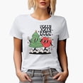 thumbnail image 1 of Holly Jolly Dude with Retro Christmas Tree & Ball Art Merch Gift, White T-Shirt, Small, 1 of 5