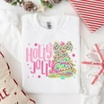 thumbnail image 1 of Holly Jolly Sweatshirt | Pink Christmas Tree Bow Design | Festive Holiday Pullover, 1 of 5
