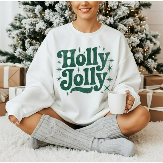 Holly Jolly Sweatshirt, season Shirt, Womens season sweatshirt, season Shirt, season Apparel, season s, season Crewneck, F6145 All Size S-5Xl