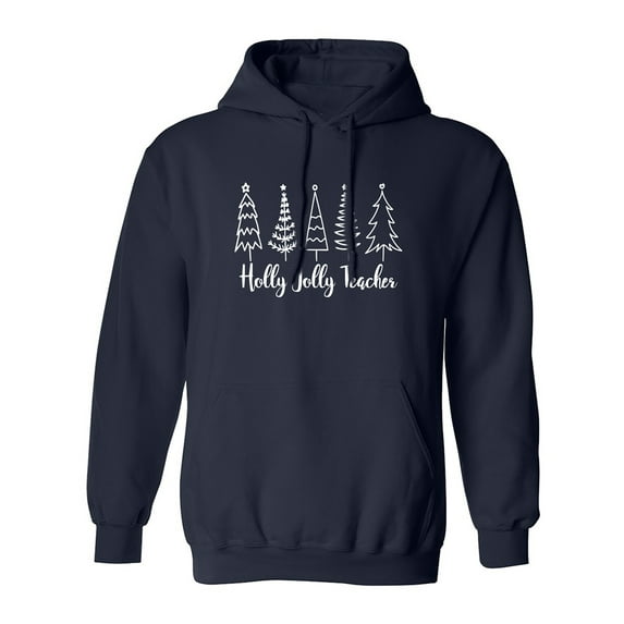Holly Jolly Teacher Adult Hooded Sweatshirt