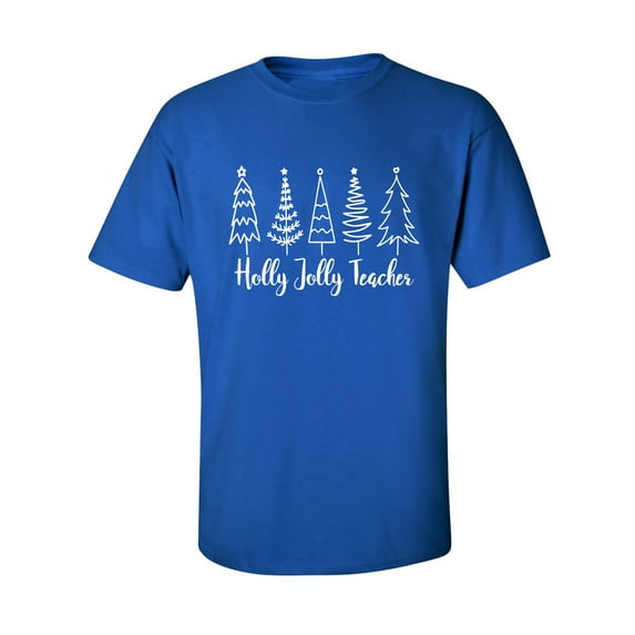 Holly Jolly Teacher Adult Short Sleeve T-shirt