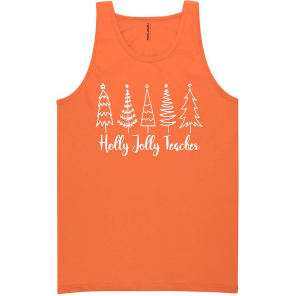 Holly Jolly Teacher Neon Tank Top