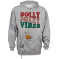 thumbnail image 1 of Holly Jolly Vibes Beer Holder Tailgate Hoodie Sweatshirt Unisex 3X-Large Oxford, 1 of 4