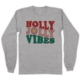 thumbnail image 1 of Holly Jolly Vibes Long Sleeve Shirt Unisex X-Large Grey, 1 of 5