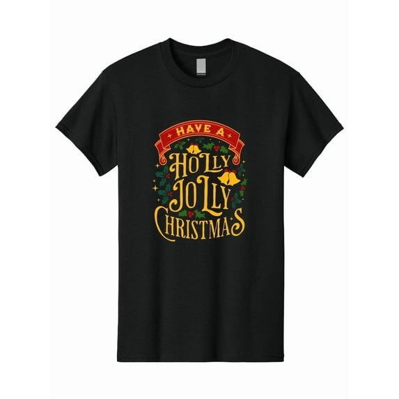 Holly Jolly Winter Holiday Seasonal Cheer Festive Celebration Unisex T-Shirt, up to Size 5XL