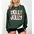 thumbnail image 1 of Holly Jolly Winter Patchwork Shirt Or Sweatshirt, Retro Sweatshirt, Cute Pink Green Tee, Cozy Girly Winter Hoodie Tshirt All Size S-5XL, 1 of 5