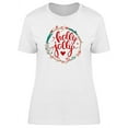 thumbnail image 1 of Holly Jolly Xmas Floral Wreath T-Shirt Women -Image by Shutterstock, Female Small, 1 of 2