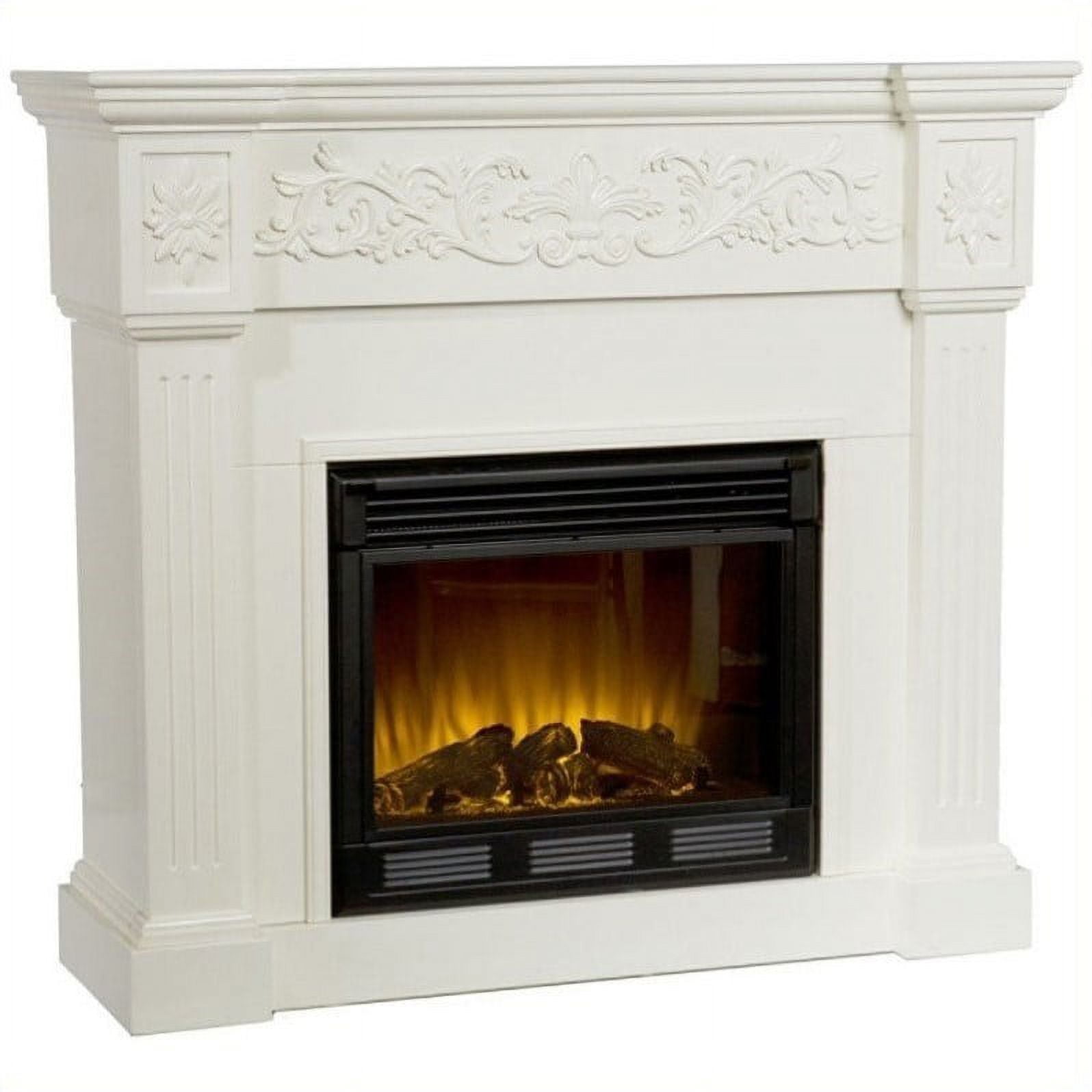 Holly u0026 Martin Huntington Electric Fireplace in Ivory - Walmart.com