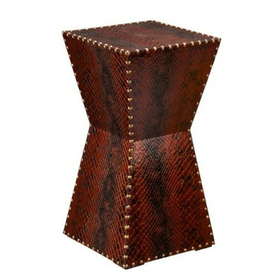 Southern Enterprises Warrington Faux Leather Accent Table-Material:Faux Leather and MDF,Size:14"W x 14"L x 26"H