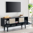 thumbnail image 1 of Holly & Martin Simms Midcentury Modern Media Console, for TVs up to 68", Black, 1 of 13