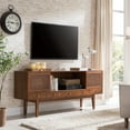 thumbnail image 1 of Holly & Martin Simms Midcentury Modern Media Console, for TVs up to 68", Dark Tobacco, 1 of 17