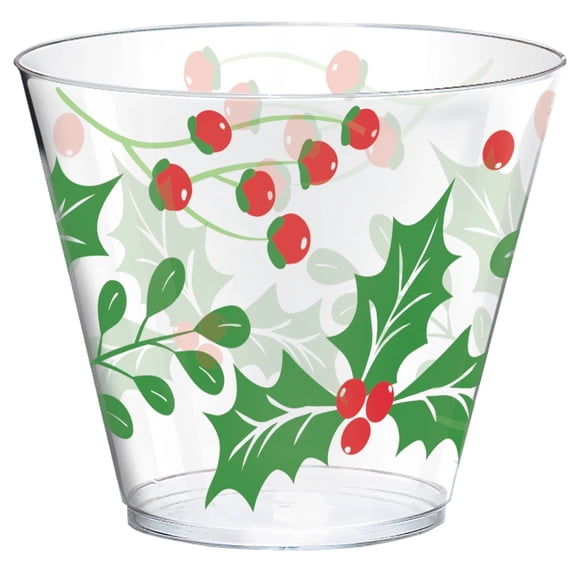 Holly Plastic Tumbler - 9 oz. | Multicolor | 40 Pcs.