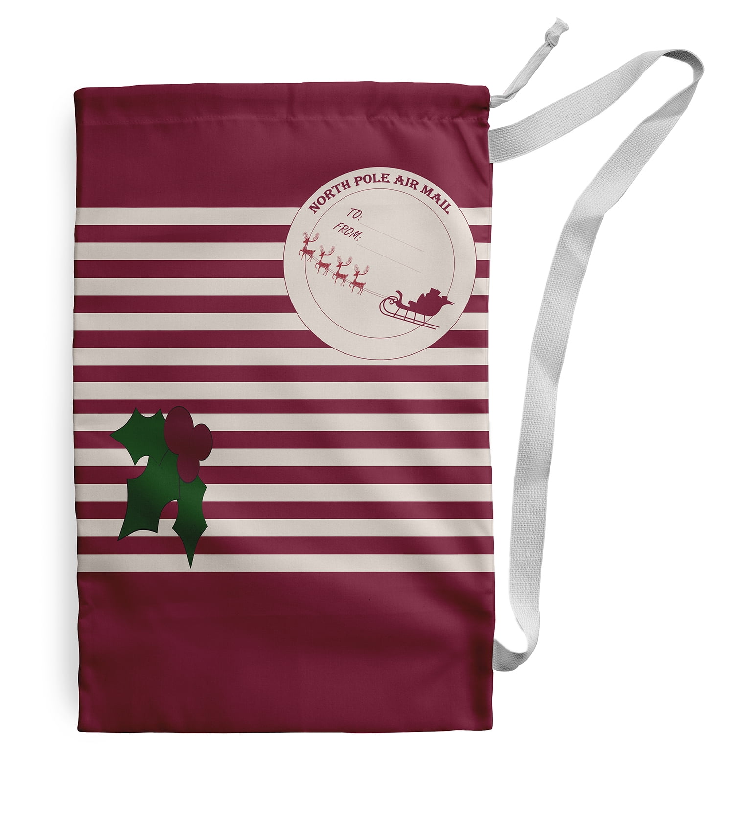 Holly Stripe Santa Sack