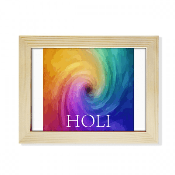 Holly Swirl Colorful Festival Desktop Photo Frame Picture Art Decoration Painting 6x8 inch