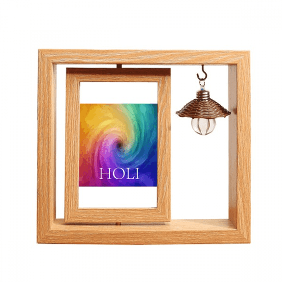 Holly Swirl Colorful Festival Wooden Rotating Picture Photo Frame 4x6