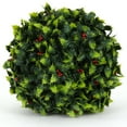 thumbnail image 1 of 3rd Street Inn 11" Artificial Holly Topiary Ball - 2 Balls, 1 of 3