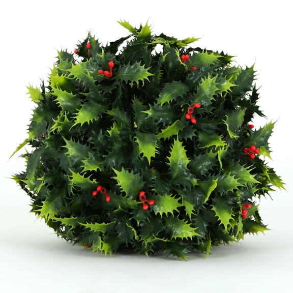 3rd Street Inn 7" Artificial Holly Topiary Balls - 2 Packs