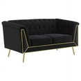 thumbnail image 1 of Holly Tuxedo Arm Tufted Back Loveseat Black, 1 of 5