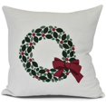 thumbnail image 1 of Holly Wreath Floral Print Pillow, 1 of 2