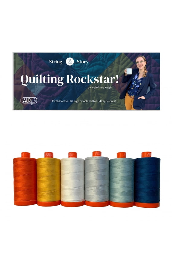 HollyAnne Knight Quilting Rockstar Thread Collection 50wt 6 Large Spools