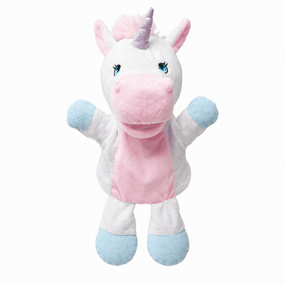 HollyHOME 13 Inch Pink Unicorn Hand Puppet Soft Plush for Kids & Adults Funny Storytime Toy for Role Birthday Gift