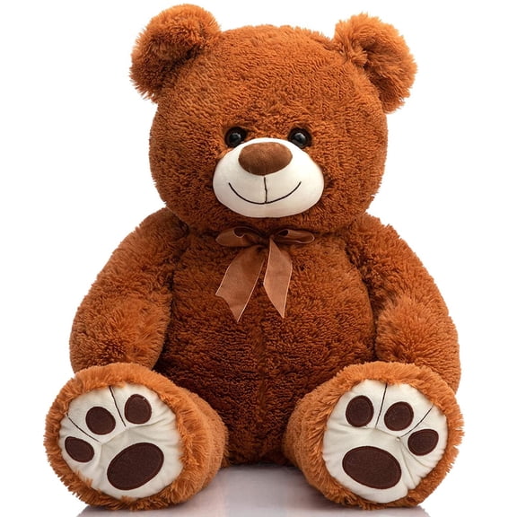 HollyHOME 36 Inch Giant Teddy Bear Stuffed Animal Plush with Footprints Large Soft Big Bear for Kids Girls Boys Adults Cuddly Gift for Birthday Valentine Brown