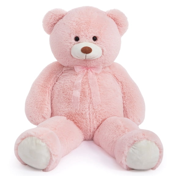 HollyHOME 48 Inch Giant Teddy Bear Stuffed Animal – 4Ft Large Pink Plush Bear for Girlfriend Kids Girls Boys, Big Soft Huggable Gift for Birthday Valentines Day Pink