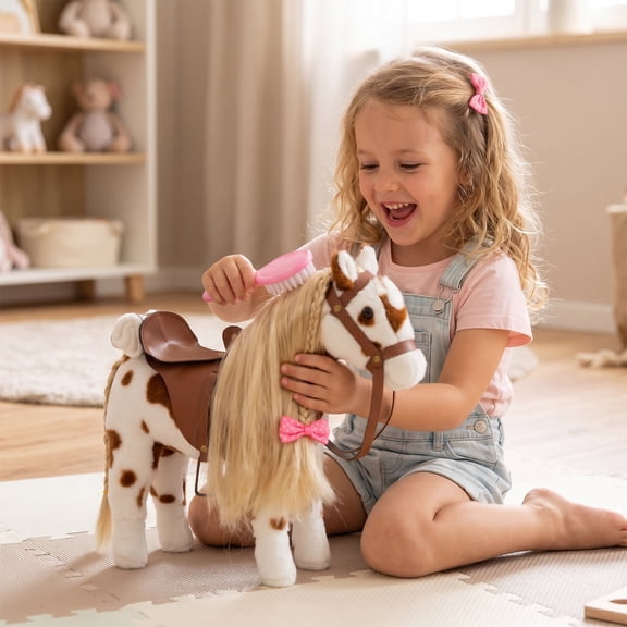 HollyHOME 11 inches Horse Stuffed Animal Appaloosa Horse Plush for Imaginative Pretend Play Soft & Cuddly Gift for Kids
