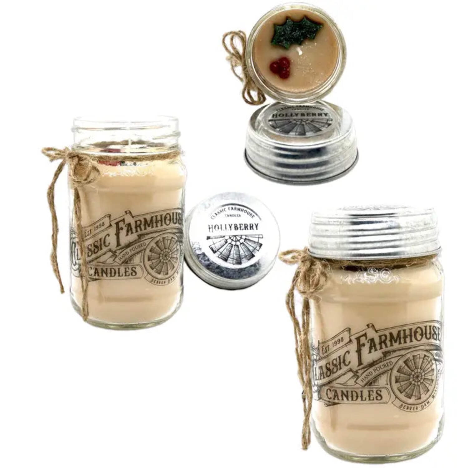 Hollyberry 14 oz Mason Jar Candle