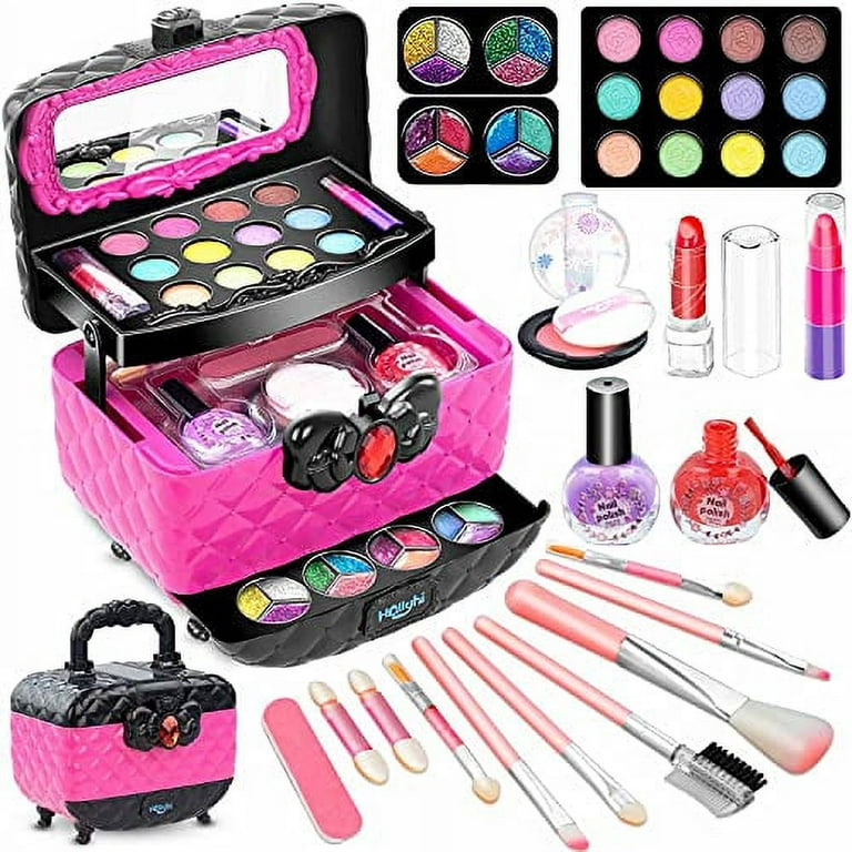 Kids Makeup Kit for Girl, Washable Makeup Set for Girls, Real Makeup for  Kids, Girl Toys Princess Children Play Makeup Kit with Cosmetic Case