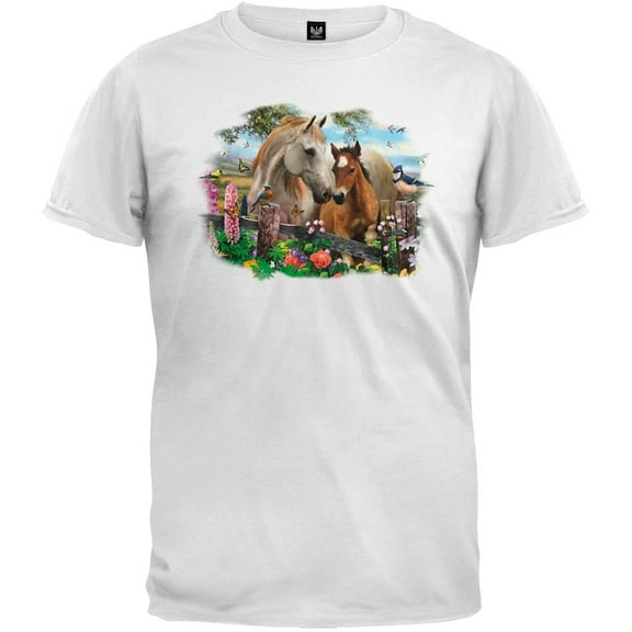 Hollyhock Horses T-Shirt