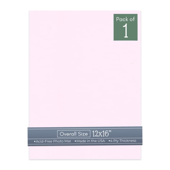 Hollyhock Pink 12x16 Uncut Art Mat Board - No Opening - 1 Mat