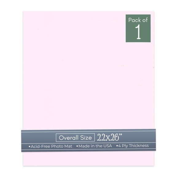 Hollyhock Pink 22x26 Uncut Art Mat Board - No Opening - 1 Mat