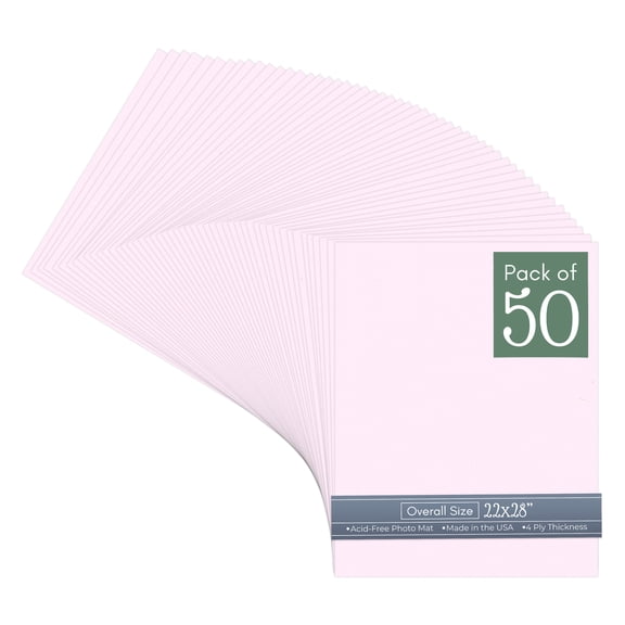 Hollyhock Pink 22x28 Uncut Art Mat Board - No Opening - 50 Mats