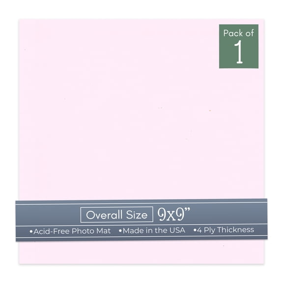 Hollyhock Pink 9x9 Uncut Art Mat Board - No Opening - 1 Mat