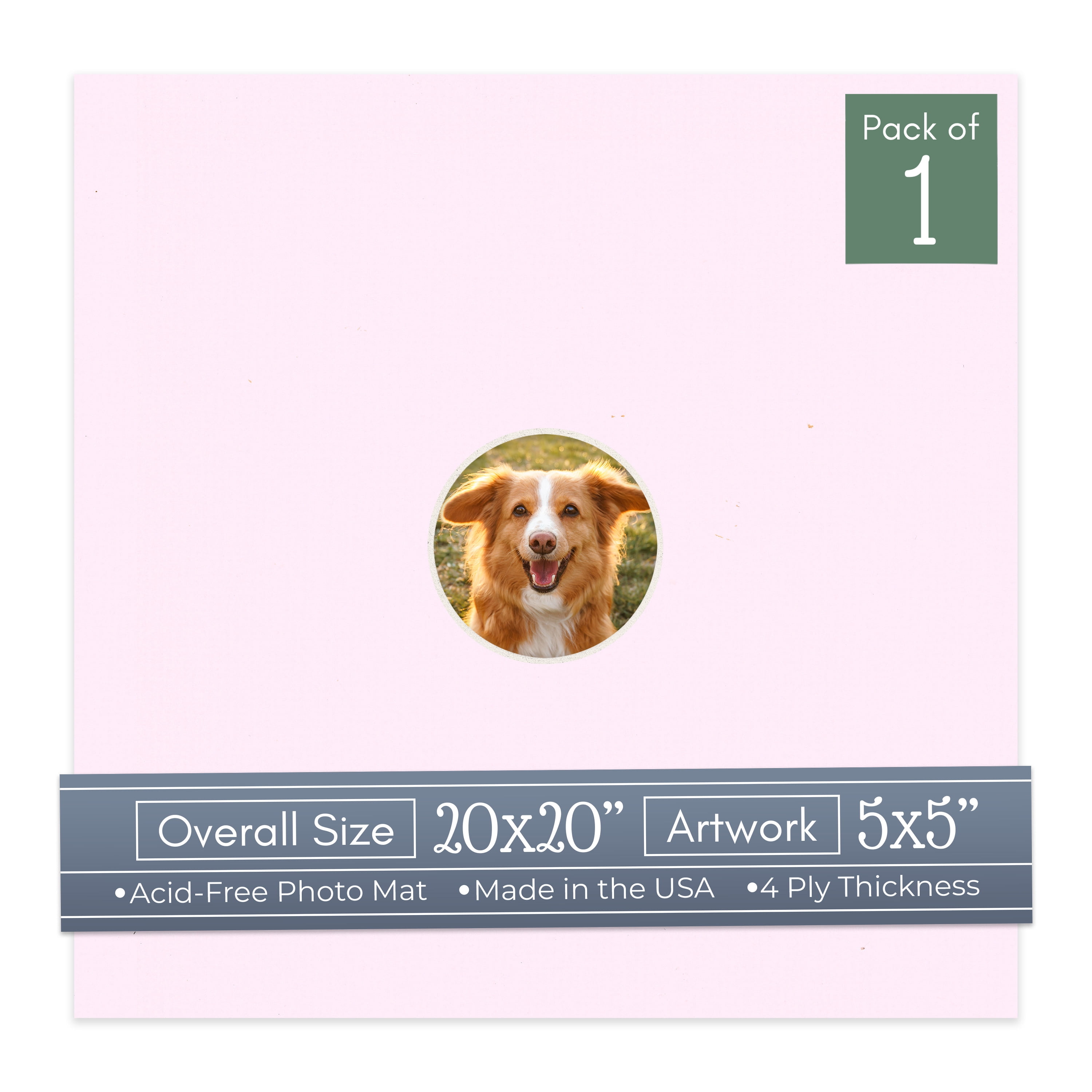 Hollyhock Pink Picture Frame Mat for 20x20 Frames - Circle Opening for ...