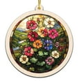 thumbnail image 1 of Hollyhocks Stained Glass Suncatcher Ornament – Text Christmas 2025 Tree Decoration Gift for Family, Friends, Man & Woman, 1 of 6