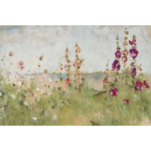 Hollyhocks by the Sea Poster Print by Cheri Blum (24 x 36)